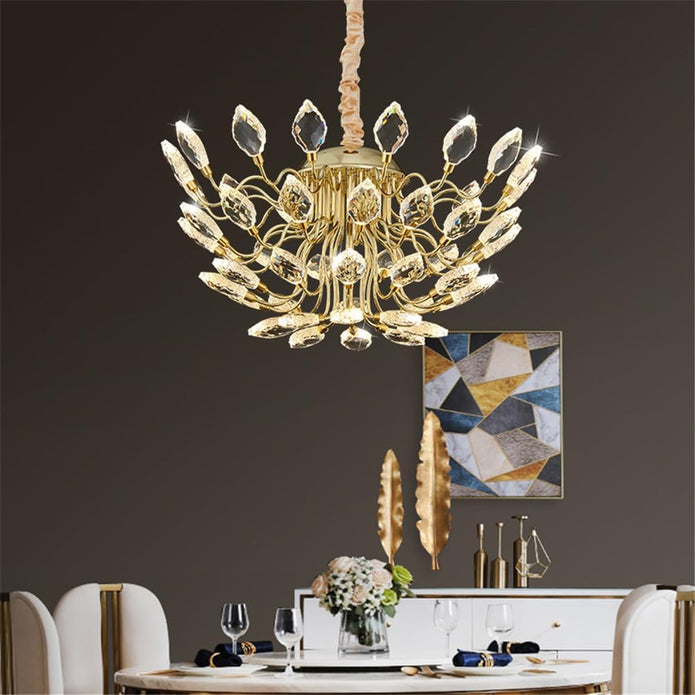 BAMDECOR C3348 Modern Luxury Crystal-leaf Chandelier LED Fashion - 659183