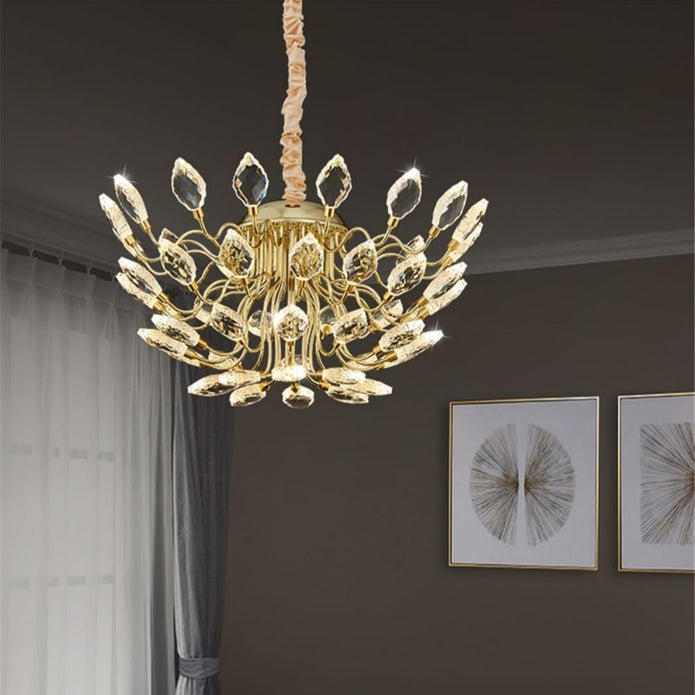 BAMDECOR C3348 Modern Luxury Crystal-leaf Chandelier LED Fashion - 659183
