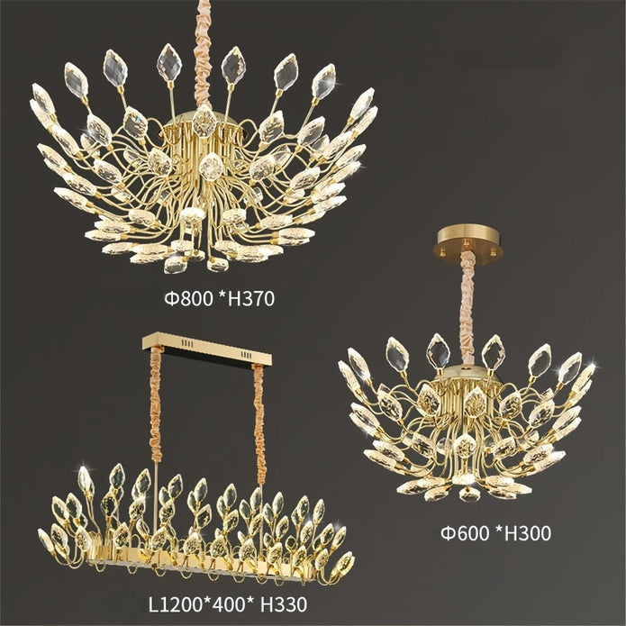 BAMDECOR C3348 Modern Luxury Crystal-leaf Chandelier LED Fashion - 659183