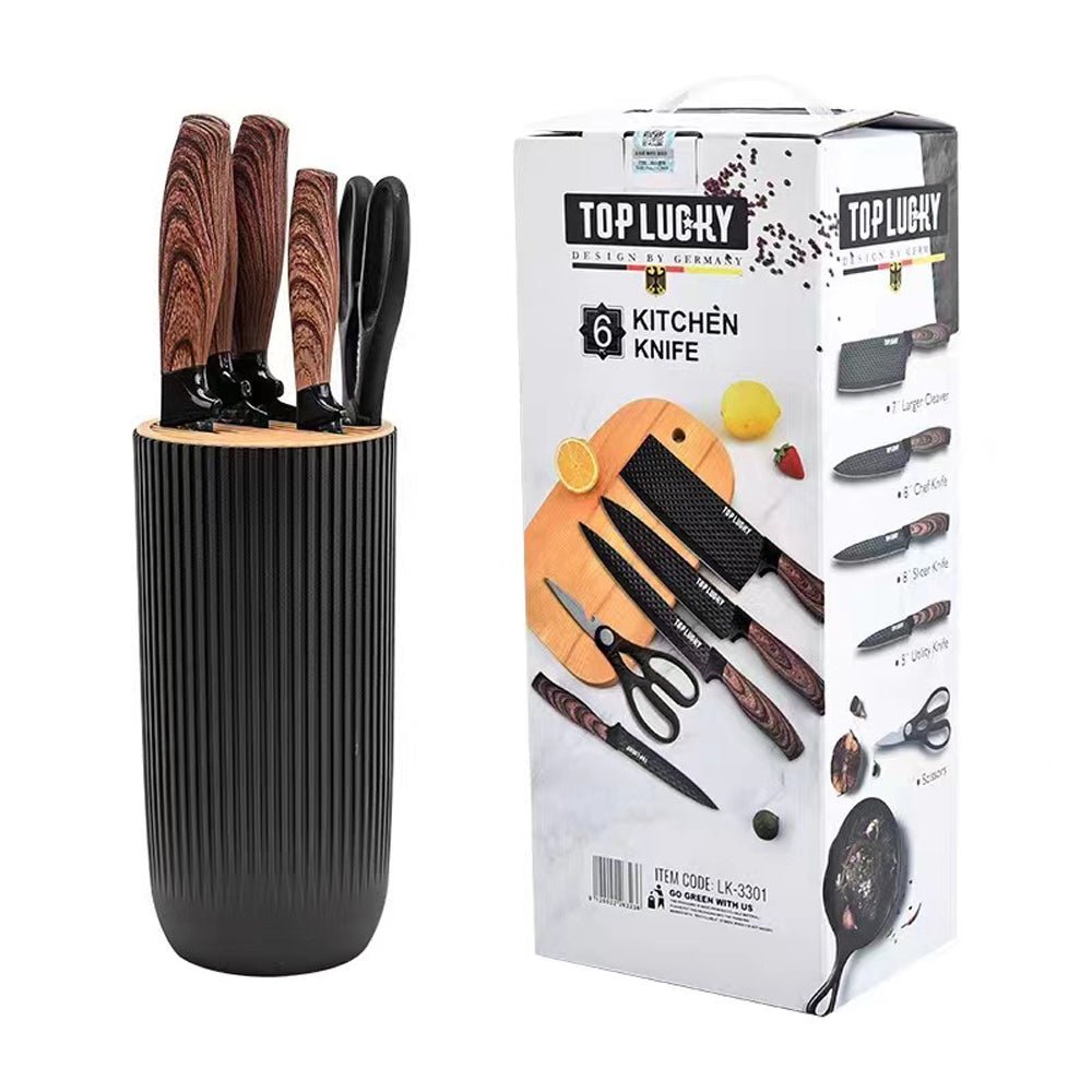6-Piece Kitchen Knife Set Non-Stick Stainless Steel Blades - V255-KNIFE6PCS-BK
