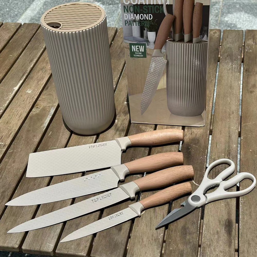 6-Piece Kitchen Knife Set Non-Stick Stainless Steel Blades - V255-KNIFE6PCS-K