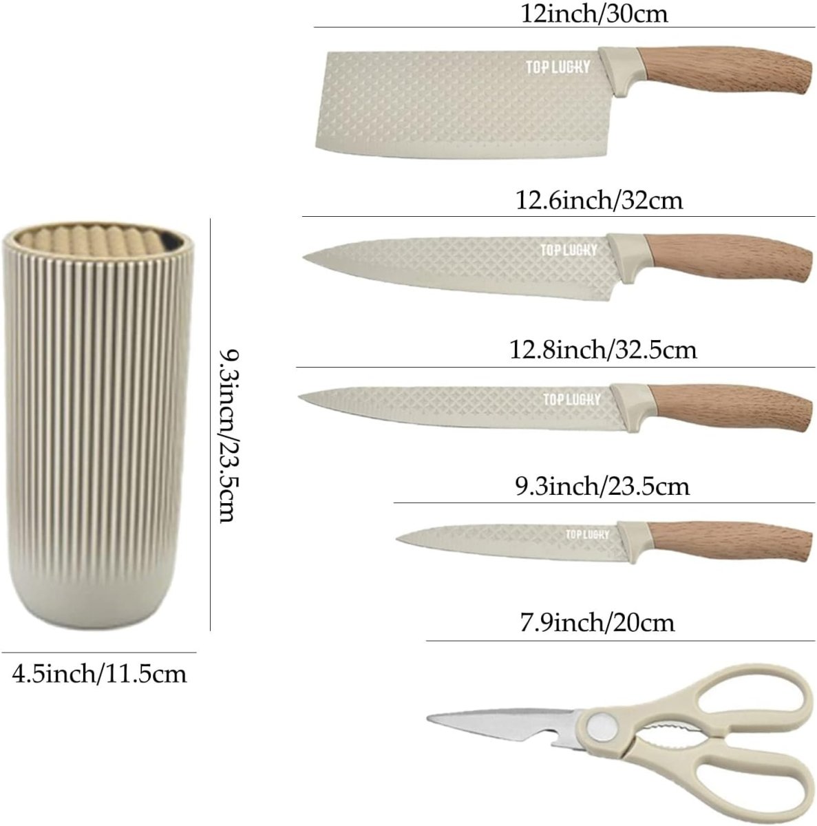 6-Piece Kitchen Knife Set Non-Stick Stainless Steel Blades - V255-KNIFE6PCS-K