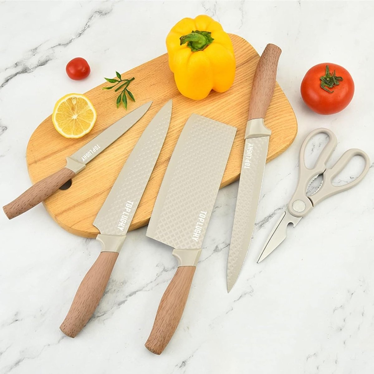 6-Piece Kitchen Knife Set Non-Stick Stainless Steel Blades - V255-KNIFE6PCS-K