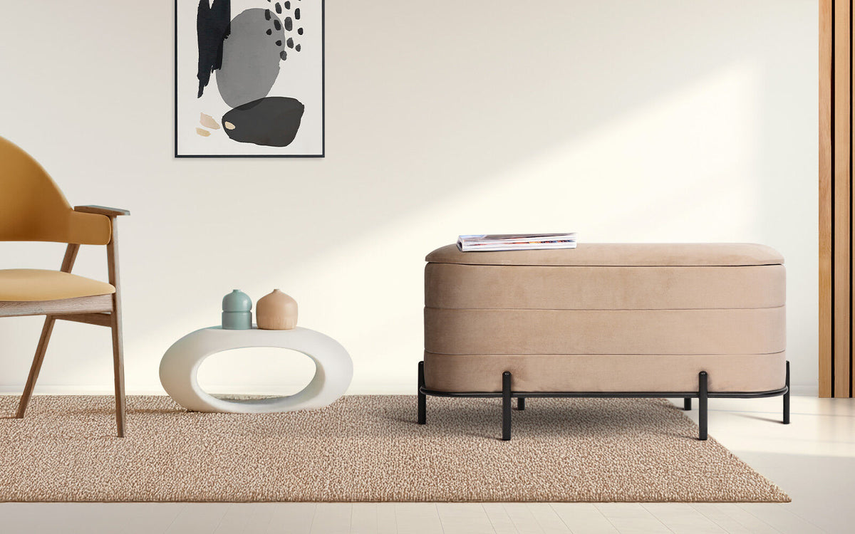La Bella Coffee Table Storage Ottoman - Velvet - V274-FT-BL-241023KE-LBN