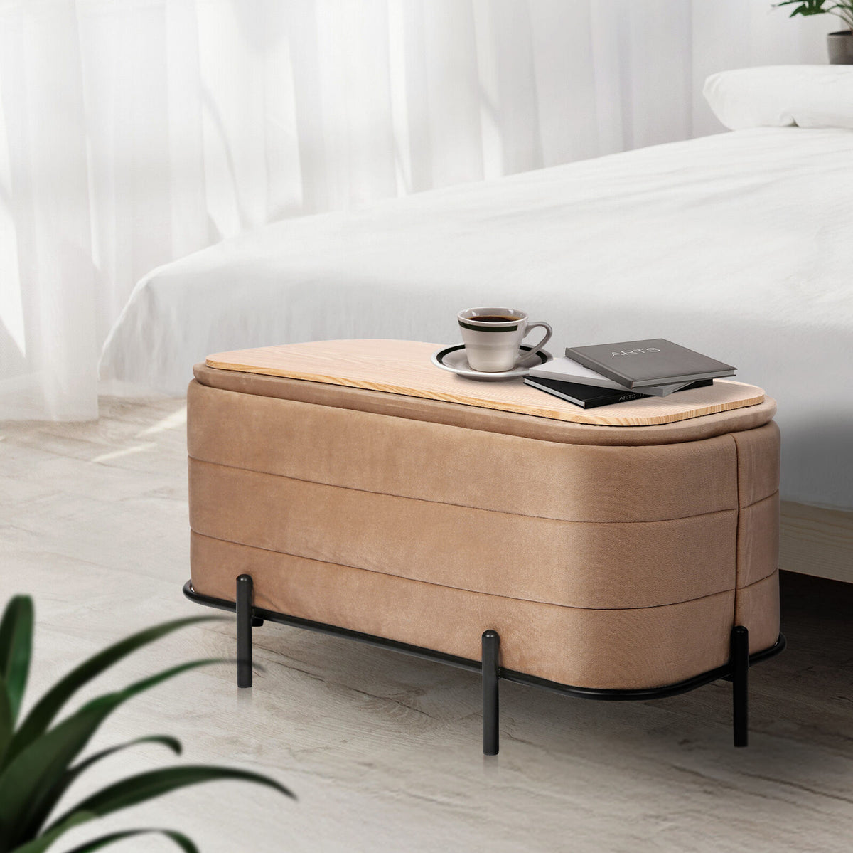 La Bella Coffee Table Storage Ottoman - Velvet - V274-FT-BL-241023KE-LBN