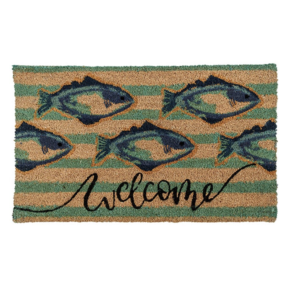YES4HOMES 2 x Doormat for Front Door Entryway Cursive - V278-2-X-63183-FISH-MAT