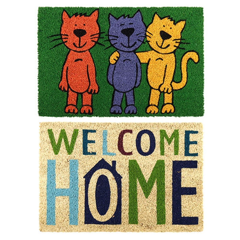 YES4HOMES 2 x Doormat for Front Door Entryway Cursive - V278-2-X-63994-DOOR-MAT