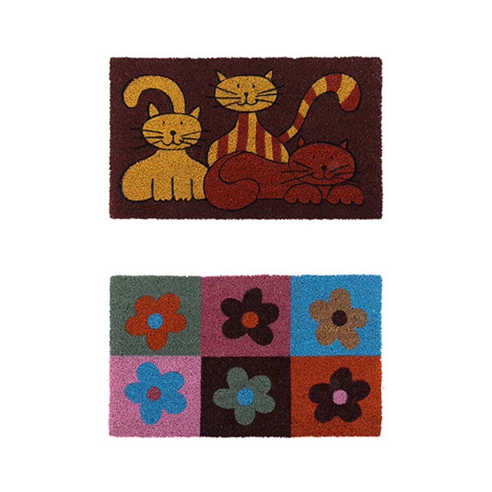 YES4HOMES 2 x Doormat for Front Door Entryway Cursiv - V278-2-X-66726-DOOR-MAT-L