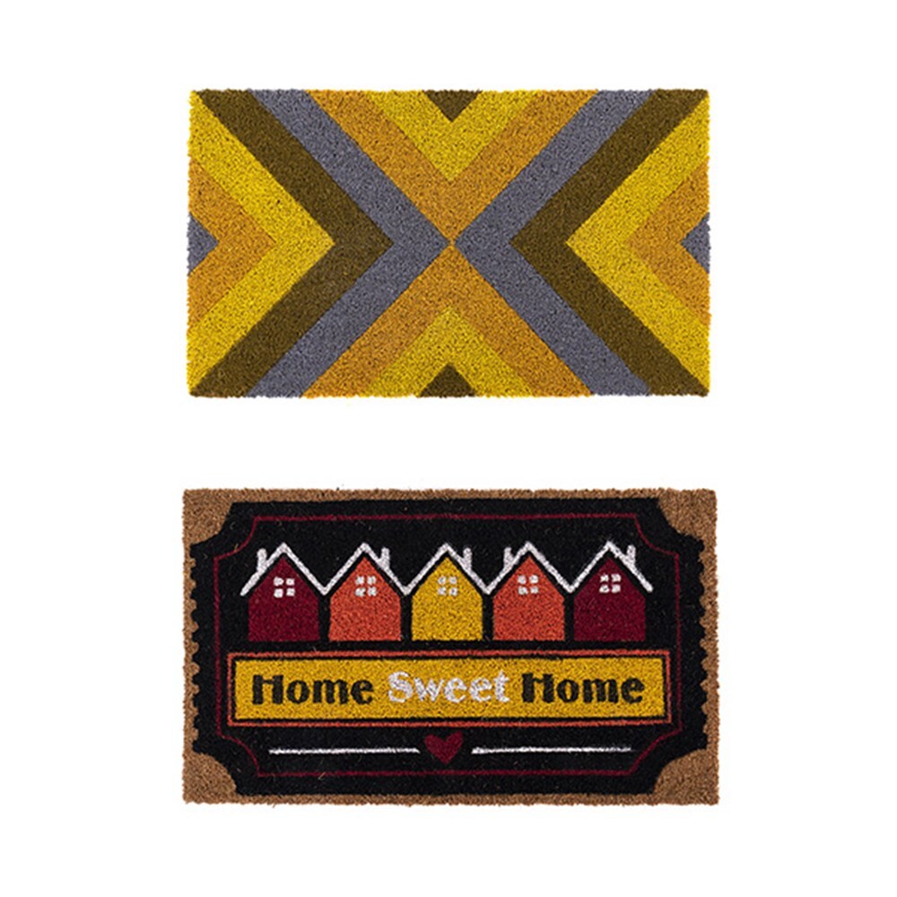 YES4HOMES 2 x Doormat for Front Door Entryway Cursiv - V278-2-X-66730-DOOR-MAT-L