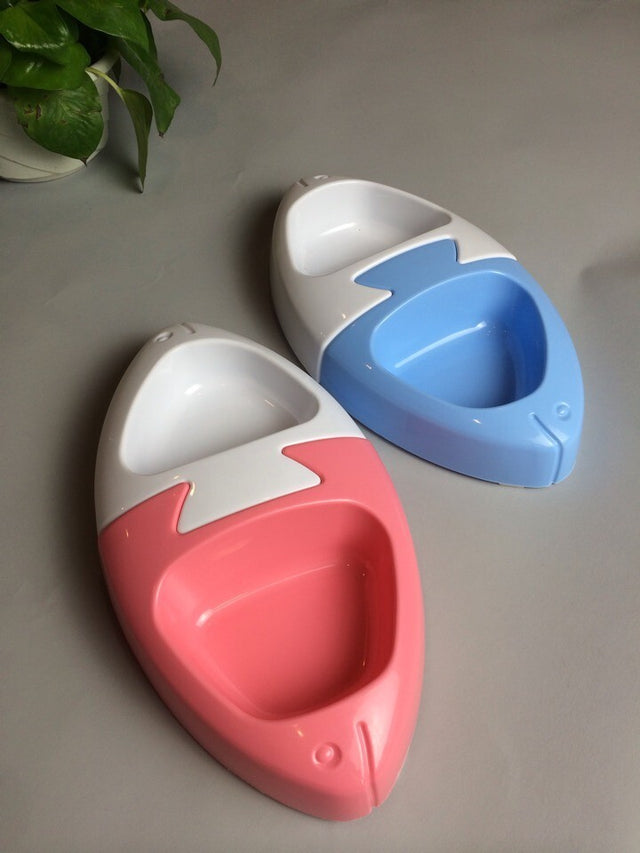 YES4PETS 2x Medium Plastic Feeding Bowls Rabbit Dog Cat Guinea Pig
