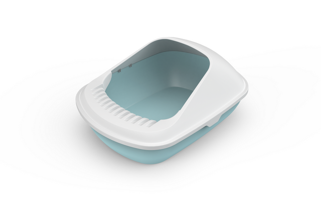 YES4PETS 2 Pack Medium Cat Litter Box Tray with Shovel Blue