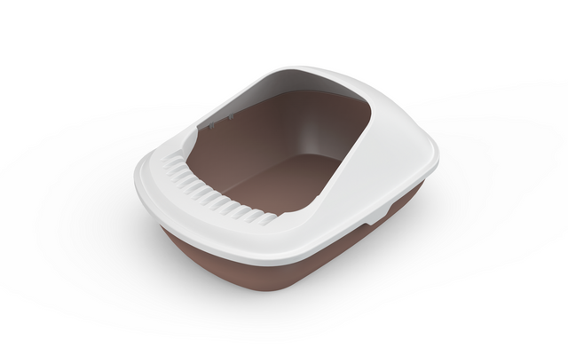 YES4PETS 2 Pack Medium Cat Litter Box Tray with Shovel Brown