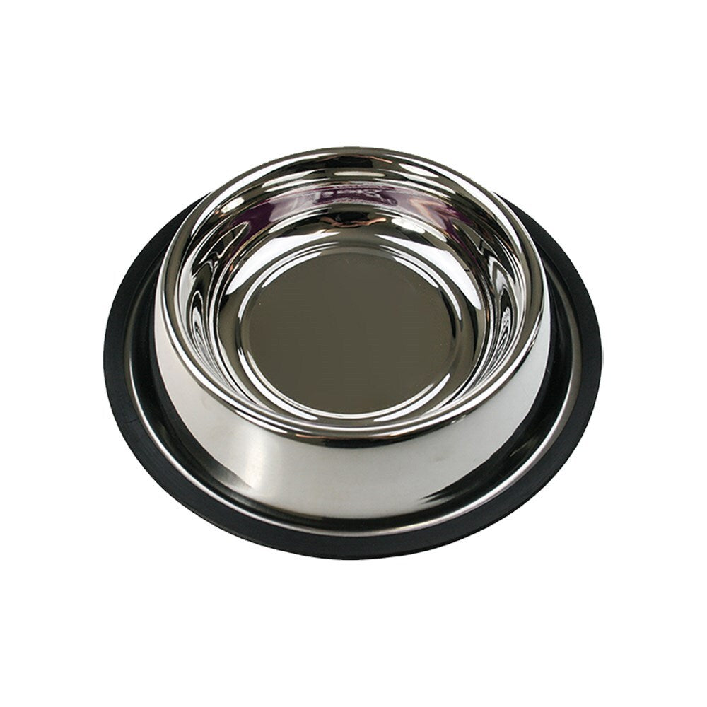 2 x M Stainless Steel Pet Bowl Water Bowls Portable - Skid Feeder Dog Cat
