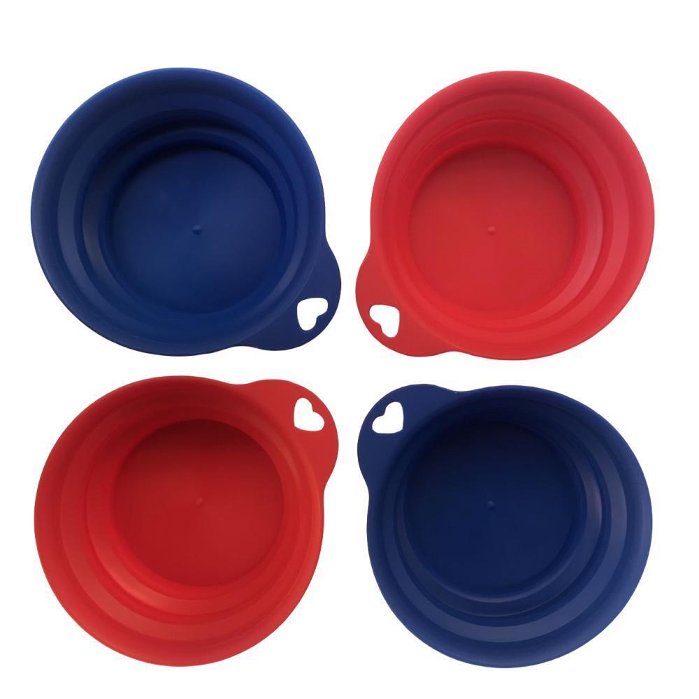 4 x Pet Portable Folding Bowl Dog Cat Food Feeding - Water Feeder Collapsable