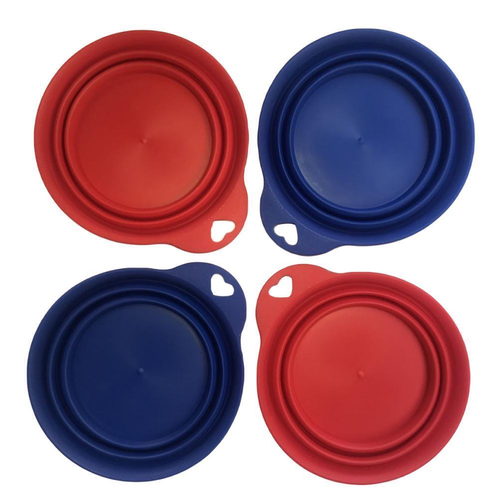 4 x Pet Portable Folding Bowl Dog Cat Food Feeding - Water Feeder Collapsable
