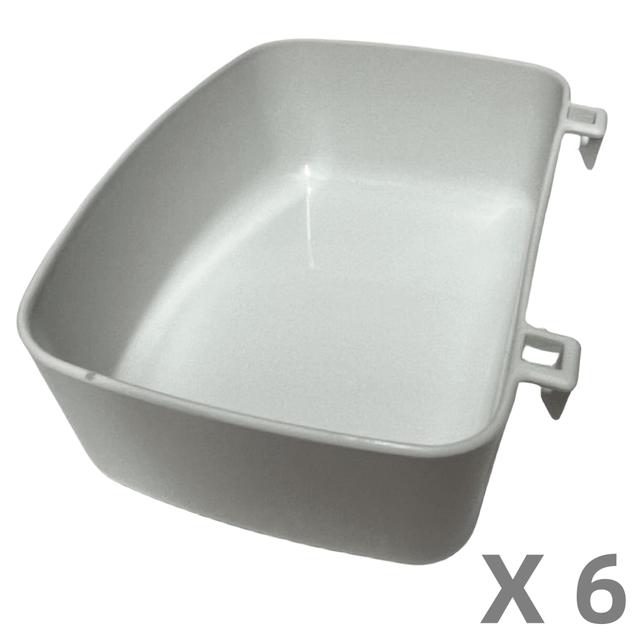 YES4PETS 6 X Pet Parrot Feeder Dog Cat Food Bowl Water Bowl - WHITE-HANGING-BOWL