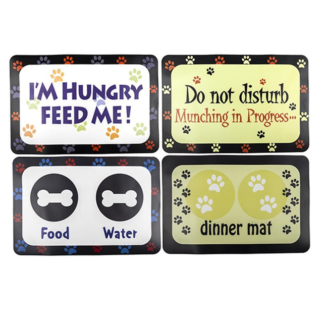 YES4PETS 4 x Pet Food Bowl Placemat Waterproof Leakproof Fe - 4-FOUR-FEEDING-MAT