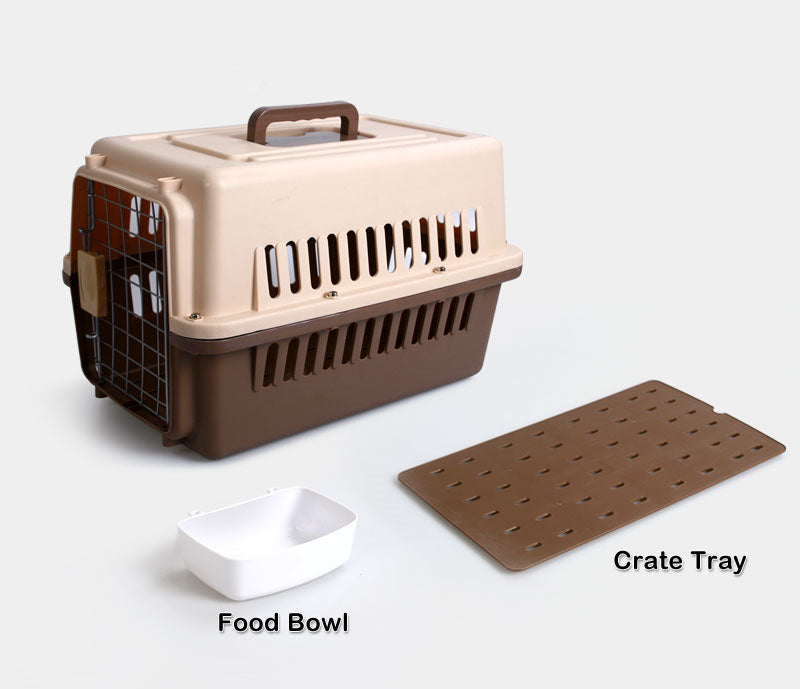 YES4PETS Small Dog Cat Rabbit Crate Pet Carrier Airline Cage Wi - V278-AA1-BROWN