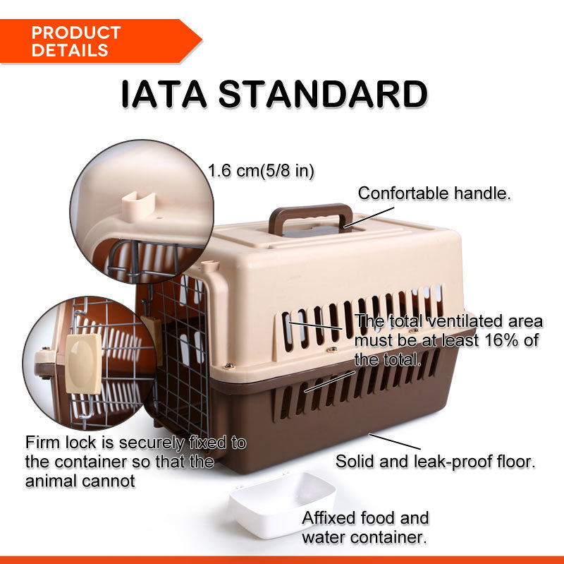 YES4PETS Small Dog Cat Rabbit Crate Pet Carrier Airline Cage Wi - V278-AA1-BROWN