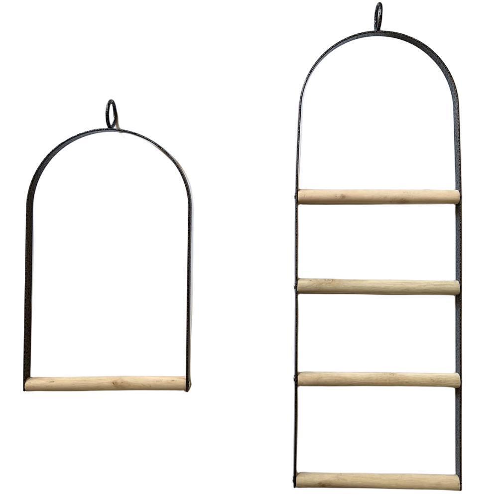 YES4PETS Bird Cage Jumbo Swing Metal Arch Frame Wood - V278-BIRD-SWING-SETS