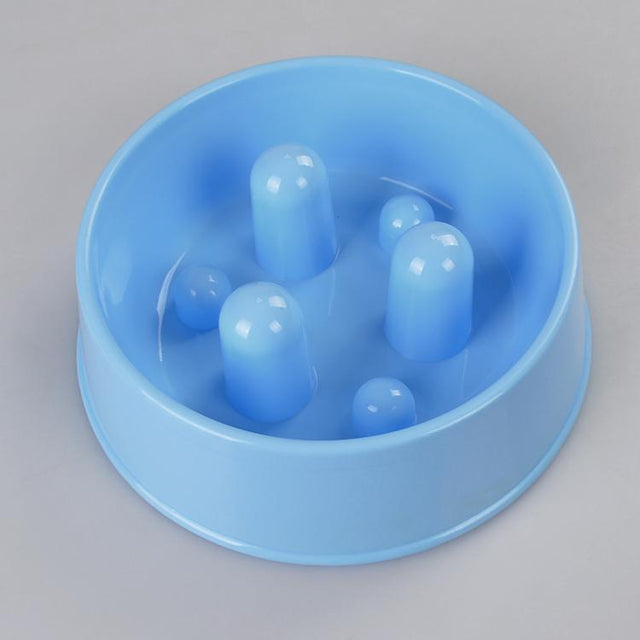 YES4PETS XL Anti-Gulp Slow Feeder Bowl Dog Cat Puppy Blue
