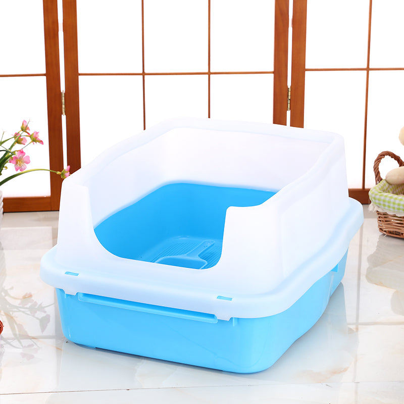 YES4PETS Large Deep Cat Kitty Litter Tray High Wal - V278-BP151-LITTER-TRAY-BLUE