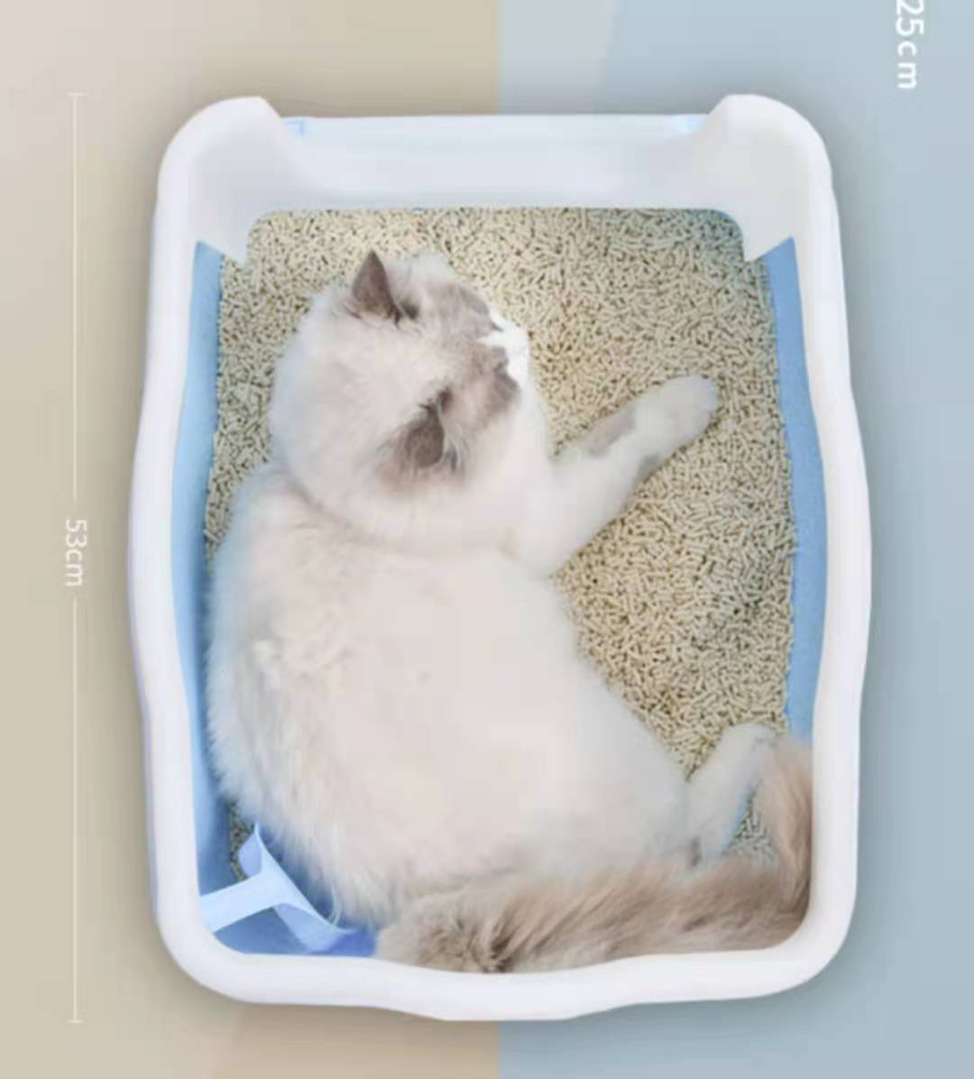 YES4PETS Large Deep Cat Kitty Litter Tray High Wal - V278-BP151-LITTER-TRAY-BLUE