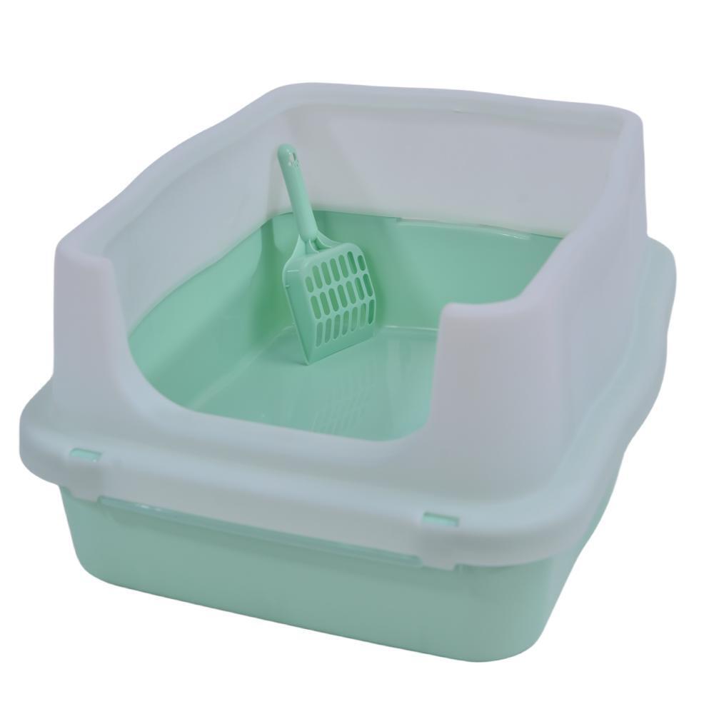 YES4PETS Large Deep Cat Kitty Litter Tray High Wa - V278-BP151-LITTER-TRAY-GREEN