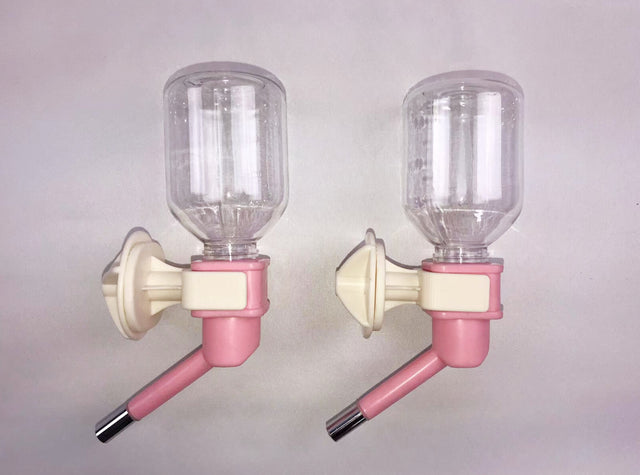 YES4PETS 2x Hanging Pet Water Bottle No-Drip Rabbit Dog Cat Pink