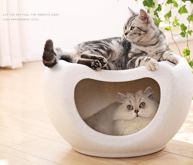 YES4PETS Cat Bed Cave Igloo White