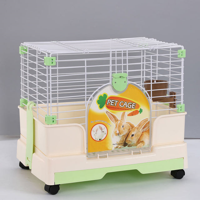 YES4PETS Small Green Pet Rabbit Cage Guinea Pig Crate Kennel Potty Tray Wheel