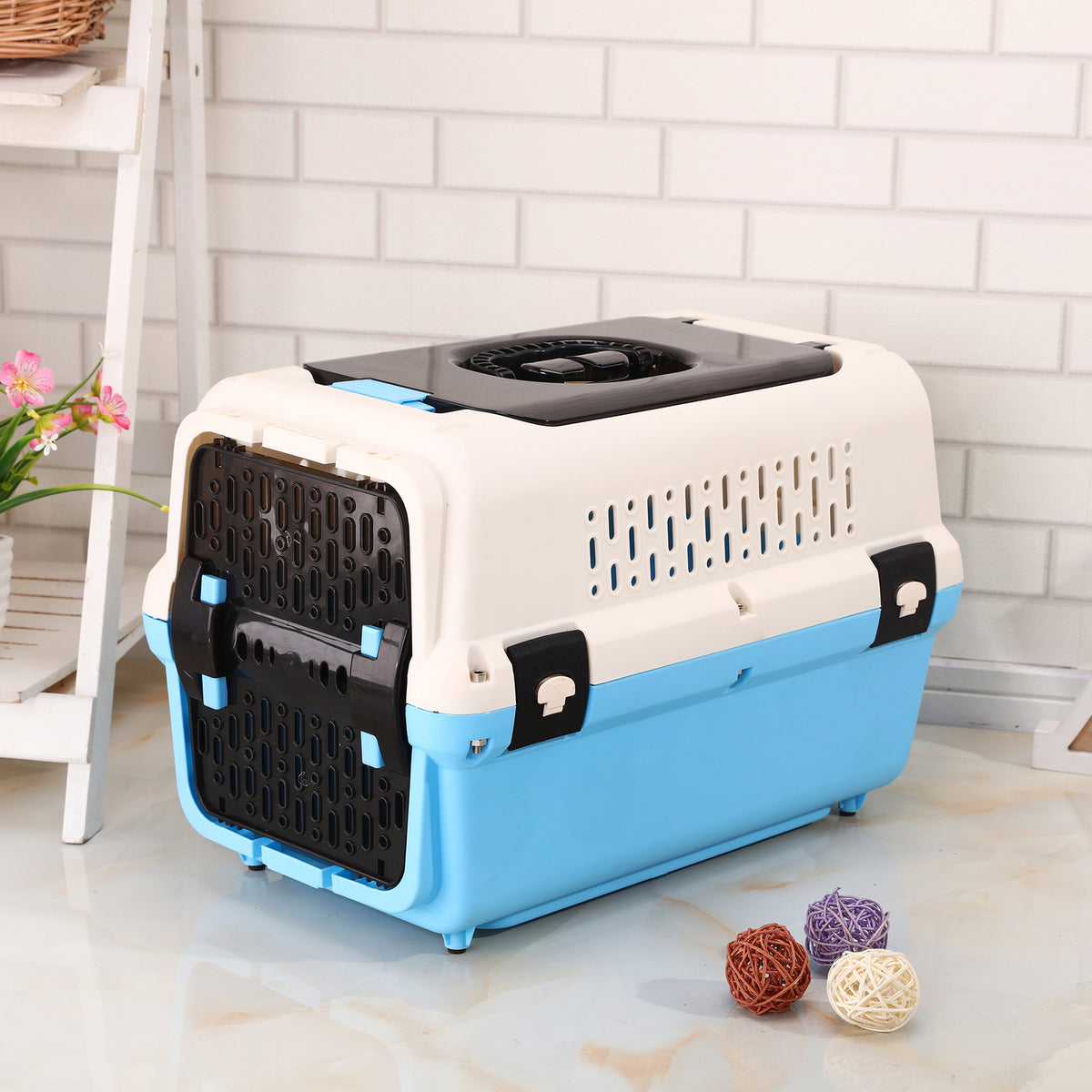 YES4PETS Large Dog Cat Crate Pet Rabbit Carrier Travel - V278-BP272-L-CAGE-BLUE