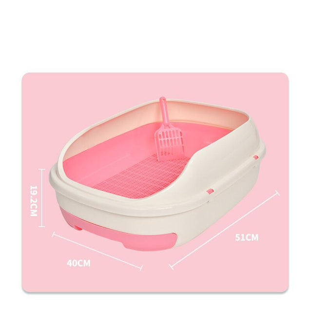 YES4PETS Medium Portable Cat Toilet Litter Box Tray with Scoop and Grid - 346137