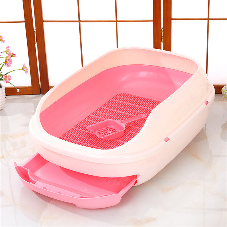 YES4PETS Medium Portable Cat Toilet Litter Box Tray with Scoop and Grid - 346137