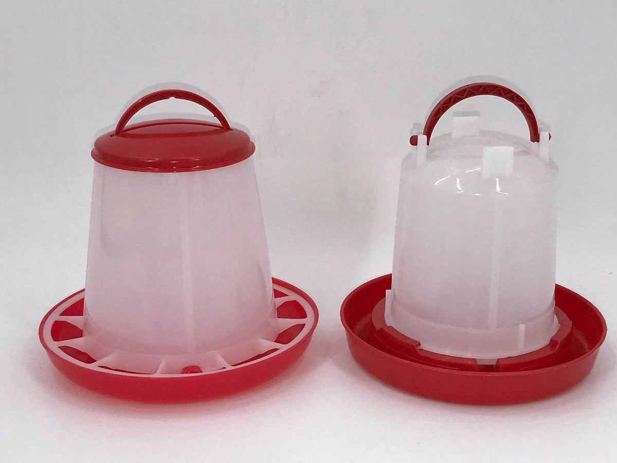 YES4PETS Small Poultry Bird Chicken Water Drinker 1 L & - Feeder Grain Seed Set
