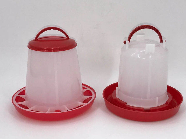 YES4PETS Small Poultry Bird Chicken Water Drinker 1 L & - Feeder Grain Seed Set