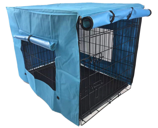 YES4PETS 24' Portable Foldable Cat Rabbit Collapsible Crate Pet Cage Blue Cover