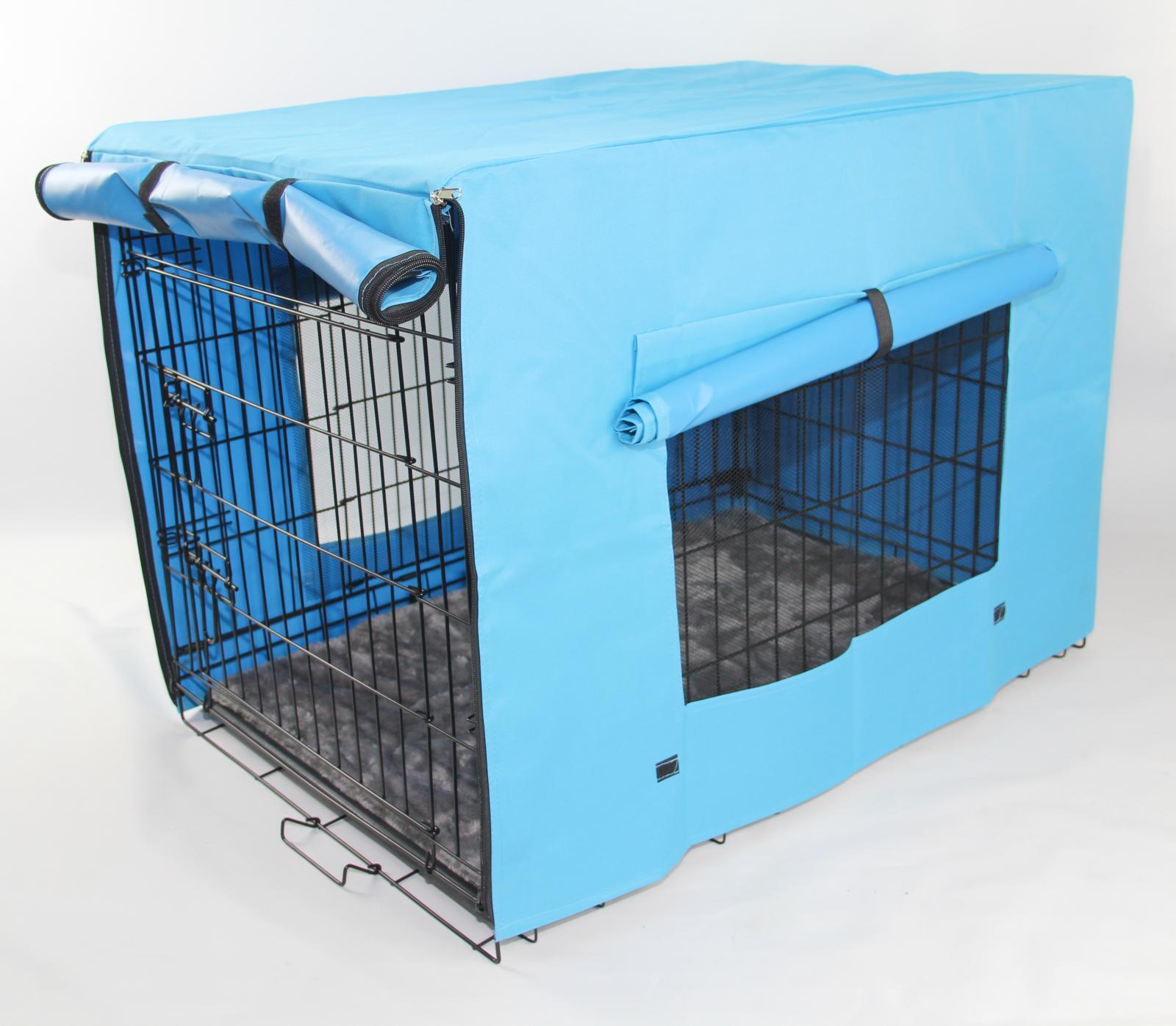 YES4PETS 30' Portable Foldable Dog Cat Rabbit Collaps - V278-CR30WCOVER-BLUE-MAT