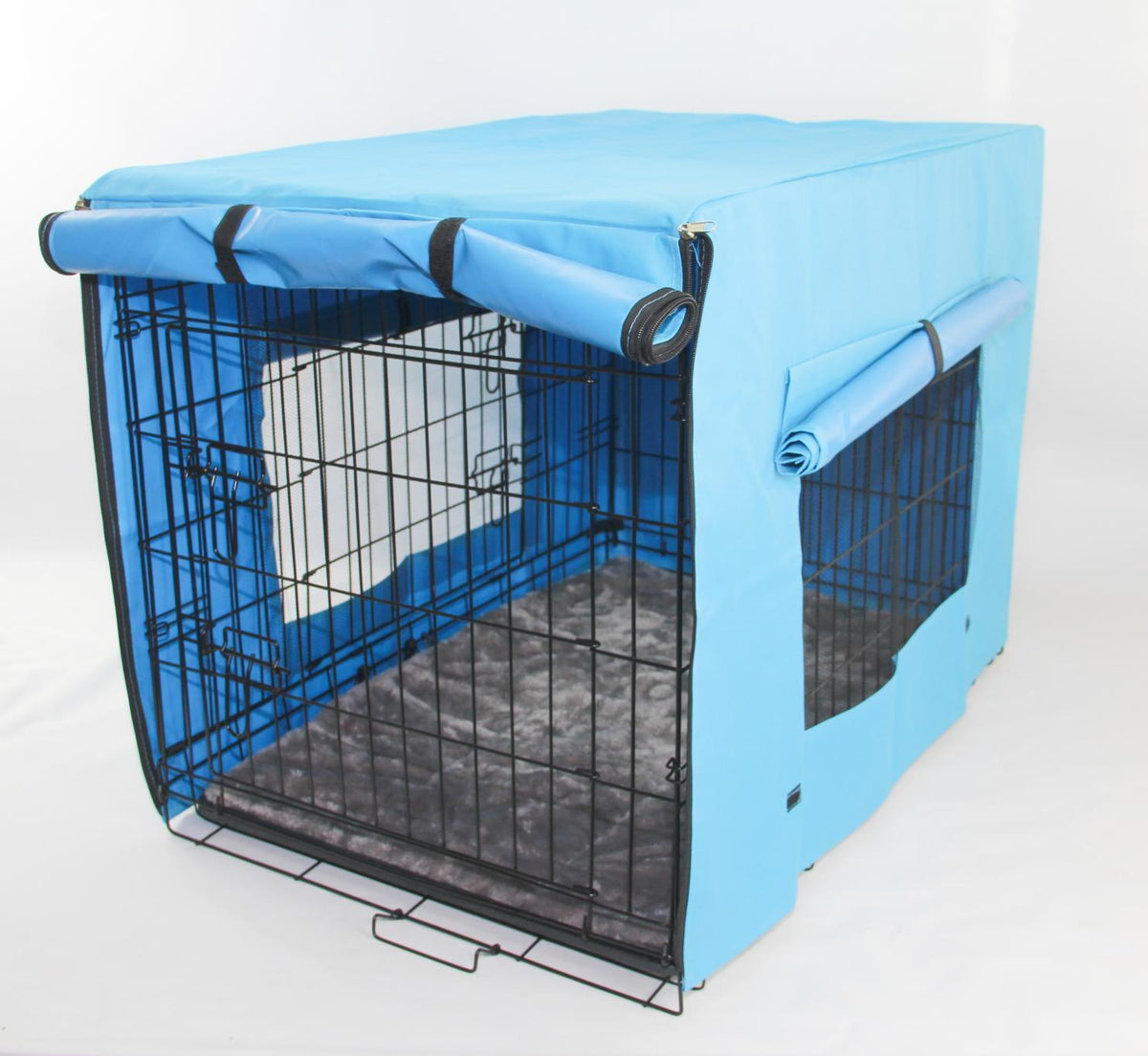 36in Portable Foldable Dog Cat Rabbit Crate Cover Mat Blue - 796988
