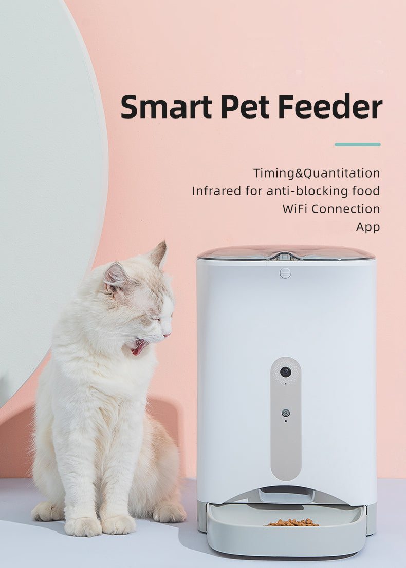 Smart Automatic Pet Dog Cat Rabbit Feeder Smartphone - V278-F1-C-PET-FOOD-FEEDER