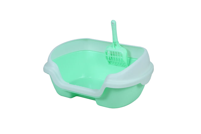 YES4PETS Small Portable Cat Kitten Rabbit Toilet Litter Box Tray Scoop Green
