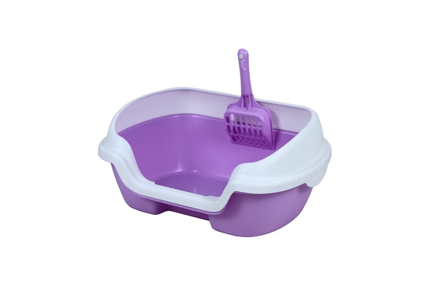 Yes4pets Small Portable Cat Kitten Rabbit Toilet Litter Box Tray Scoop Purple