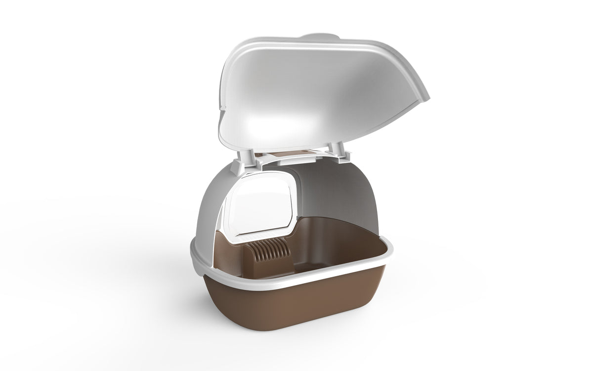 YES4PETS Cat Toilet Litter Box Portable Hooded Tray - V278-MSP-0006-BROWN