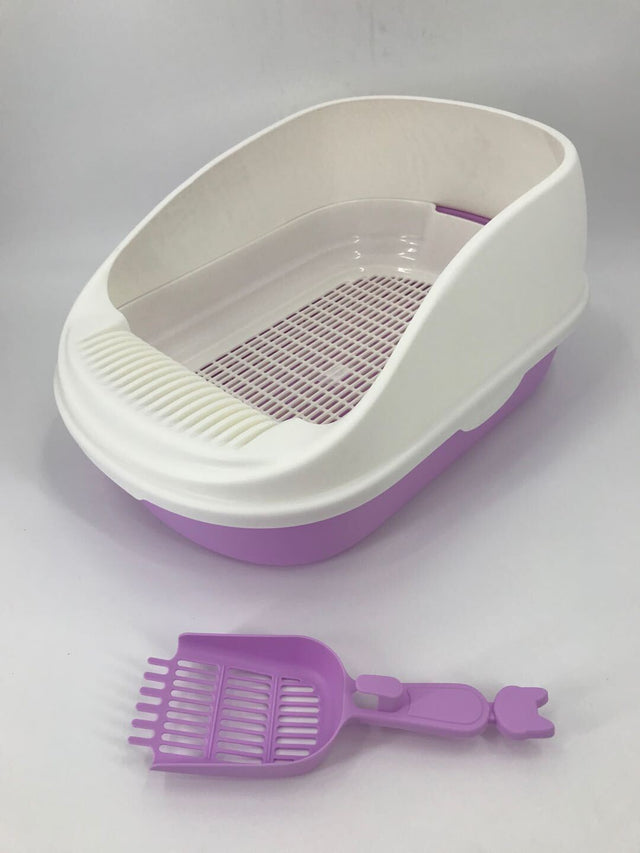 YES4PETS Large Cat Litter Box Tray Scoop Grid Tray Purple
