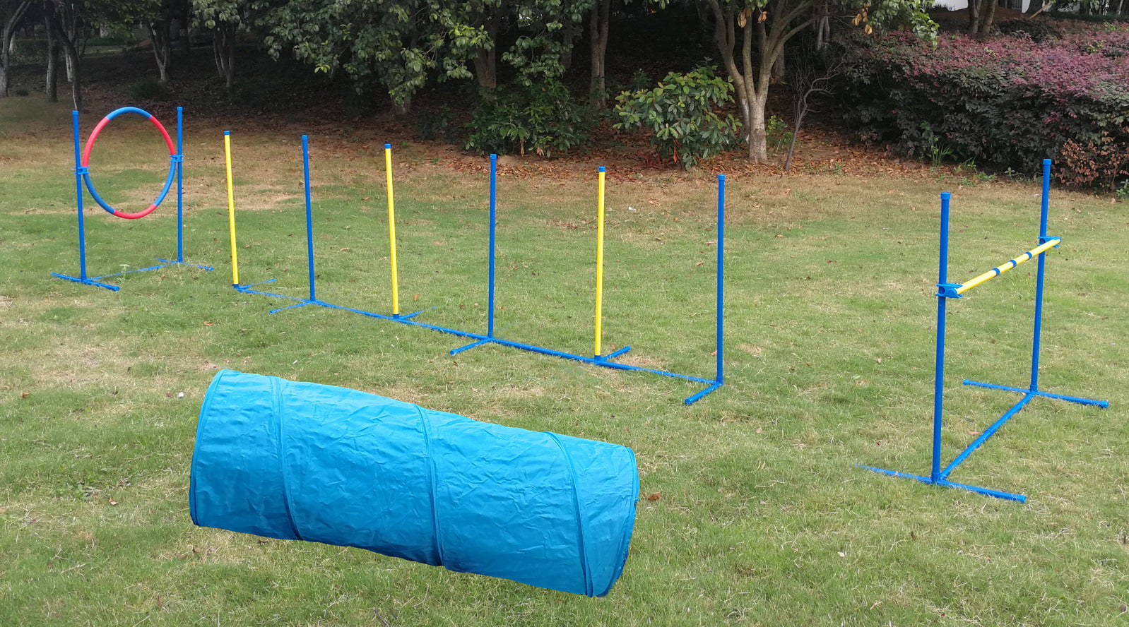 YES4PETS Portable Dog Puppy Training Practice Weave Poles Agility Post - 313369