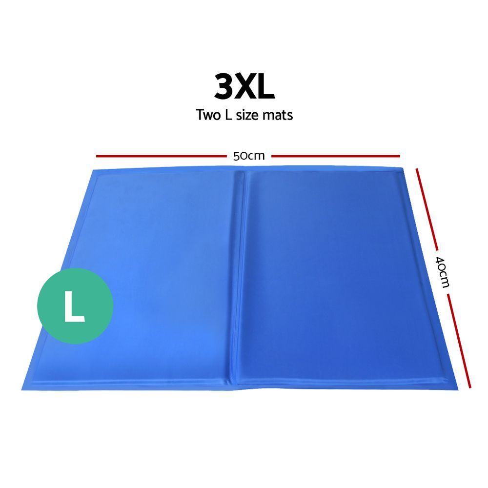 2 X Pet Cooling Bed Gel Mat Dog Cat Non-Toxic Cool Pad - V278-PET-BED-COOL-MX2