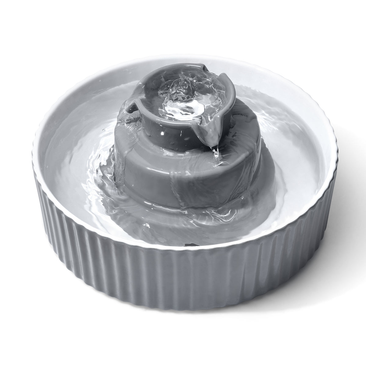 YES4PETS Grey Ceramic Electric Pet Water Fountain Dog Cat - V278-PWC-101-GREY