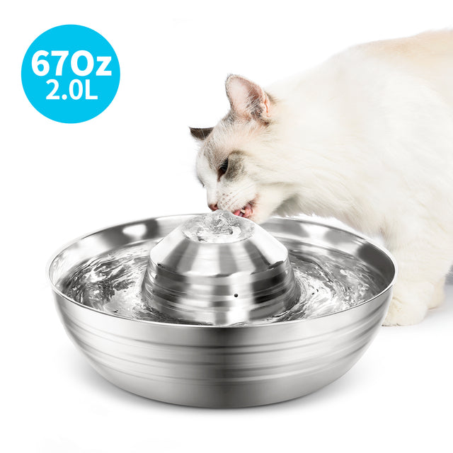 YES4PETS 2L Automatic Electric Dog Cat Stainless Steel Feeder Bowl Dispenser