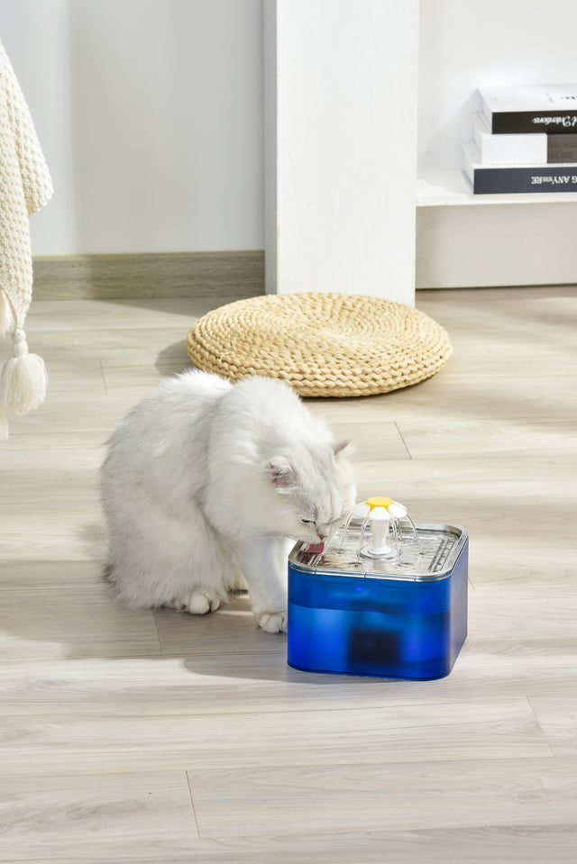 YES4PETS 3L Automatic Stainless Steel Pet Water Fountain Dog Cat Blue