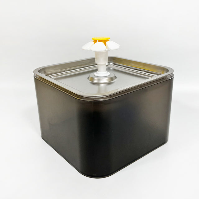 YES4PETS 3L Automatic Stainless Steel Pet Water Fountain Dog Cat Grey